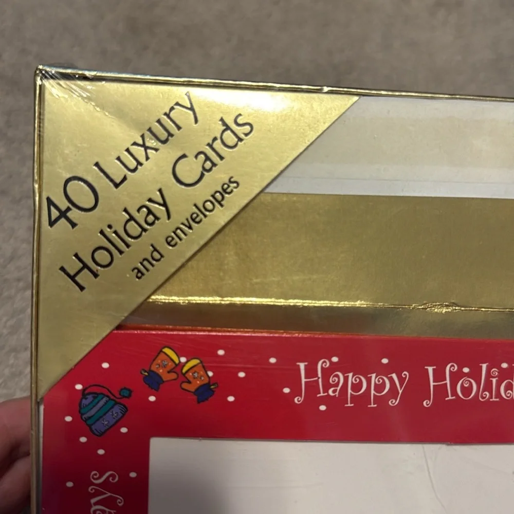 NWT 40 Luxury Christmas Holiday Photo Greeting Cards/Envelopes- Holds 4x6 Photo